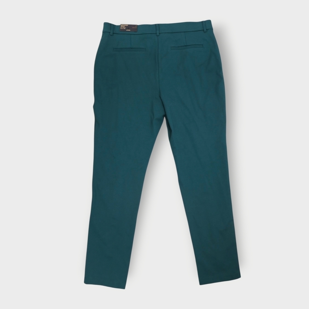 So Slimming Elyse Pants by Chico’s Womens Size 2= L/12 Elastic Waist Wave Green - Picture 5 of 6